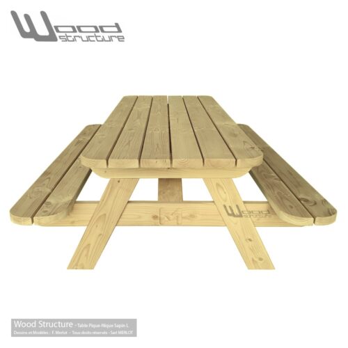 Table pique nique TLS220 Wood Structure Table picnic Solide et robuste fabriquée en France