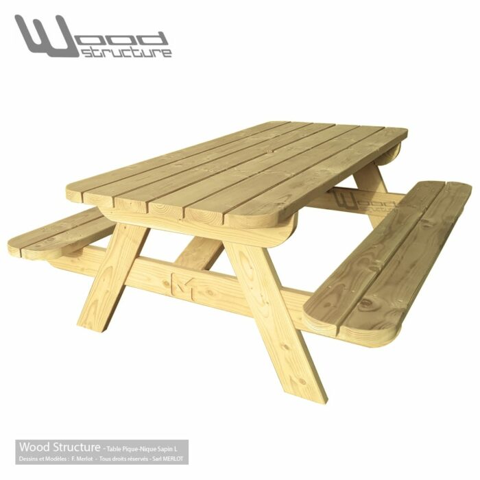 Table pique nique TLS220 Wood Structure Table picnic Solide et robuste fabriquée en France