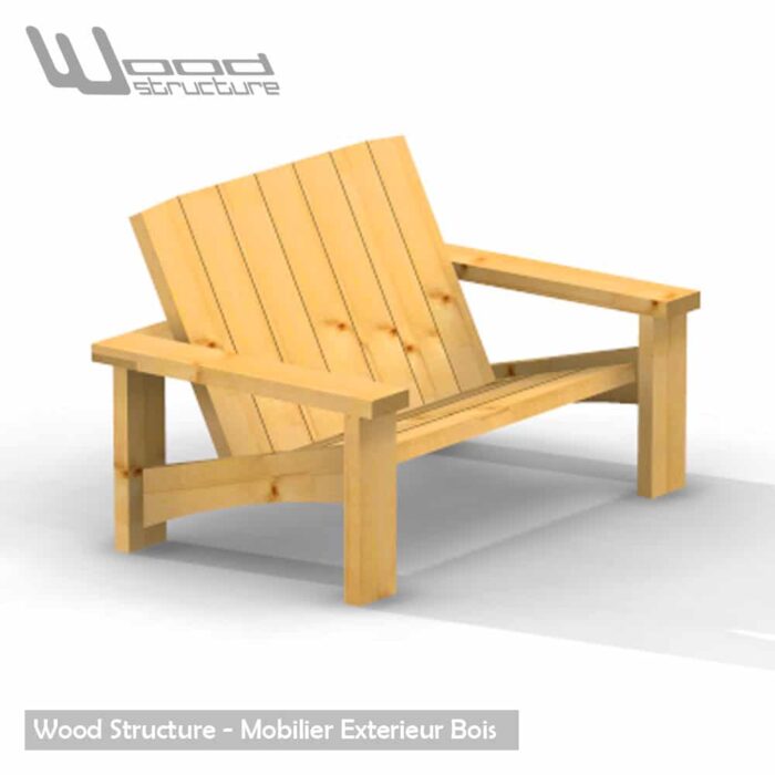 Banc douglas - Design Wood Structure - Fabriquée en France par la Sarl Merlot - Fauteuil Banc - Table - Mobilier bois et Salon de Jardin