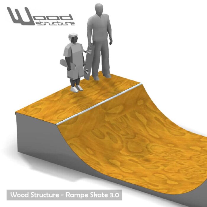 Rampe skate 3.0 - Kit mini rampe skate roller bmx trottinette - Kit prêt à monter - Wood Structure Skatepark