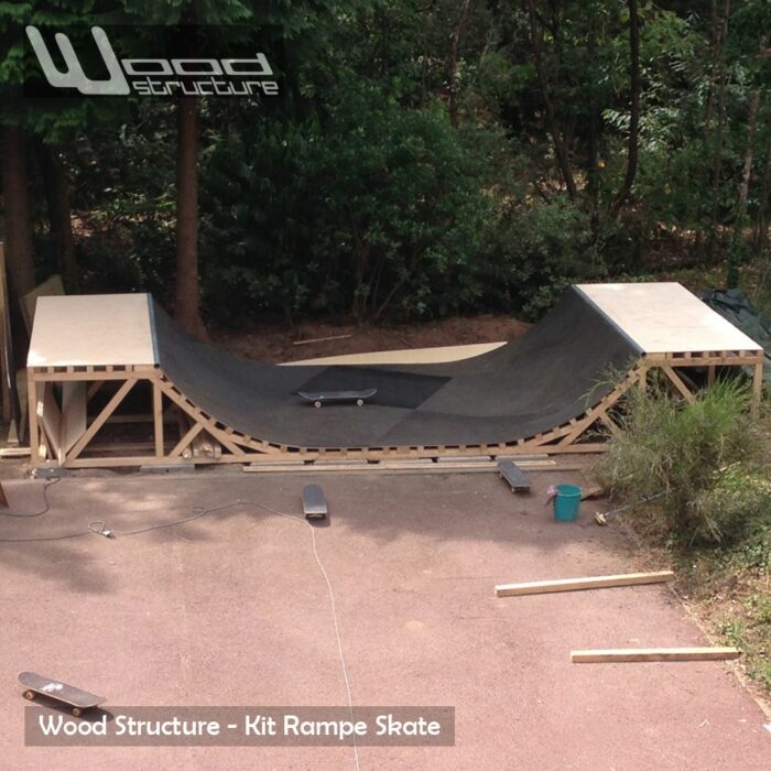 Kit Rampe Skate - Rampe skate, roller, bmx, trottinette, prêt à monter - Wood Structure Skatepark