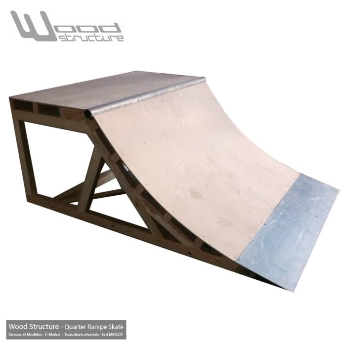 Module Skate pour particulier - Quarter rampe skate 1.5 - Quarter Rampe roller bmx trottinette - Kit prêt à monter - Wood Structure Skatepark