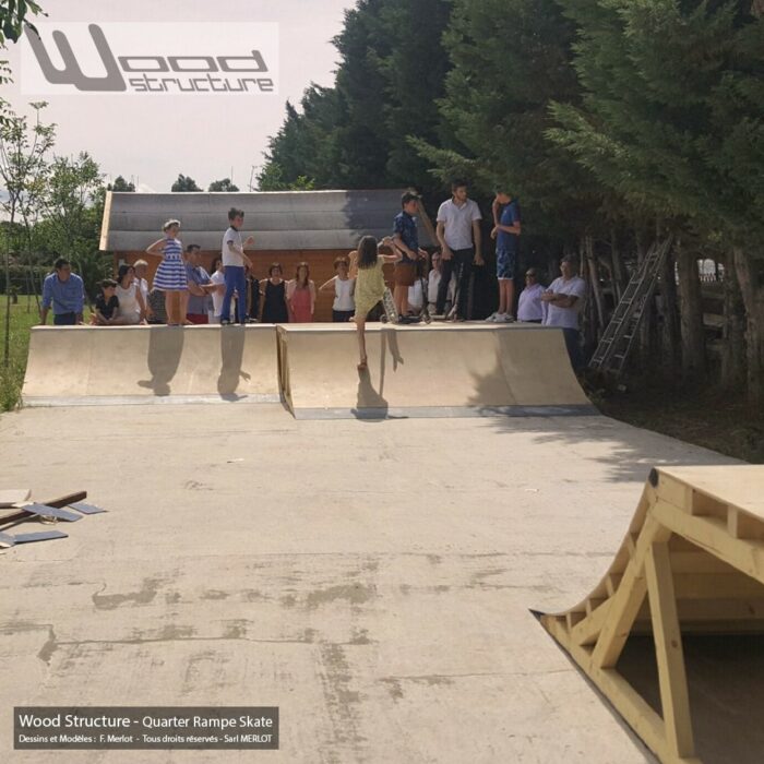 Module Skate pour particulier - Quarter rampe skate 3.0 - Quarter Rampe roller bmx trottinette - Kit prêt à monter - Wood Structure Skatepark