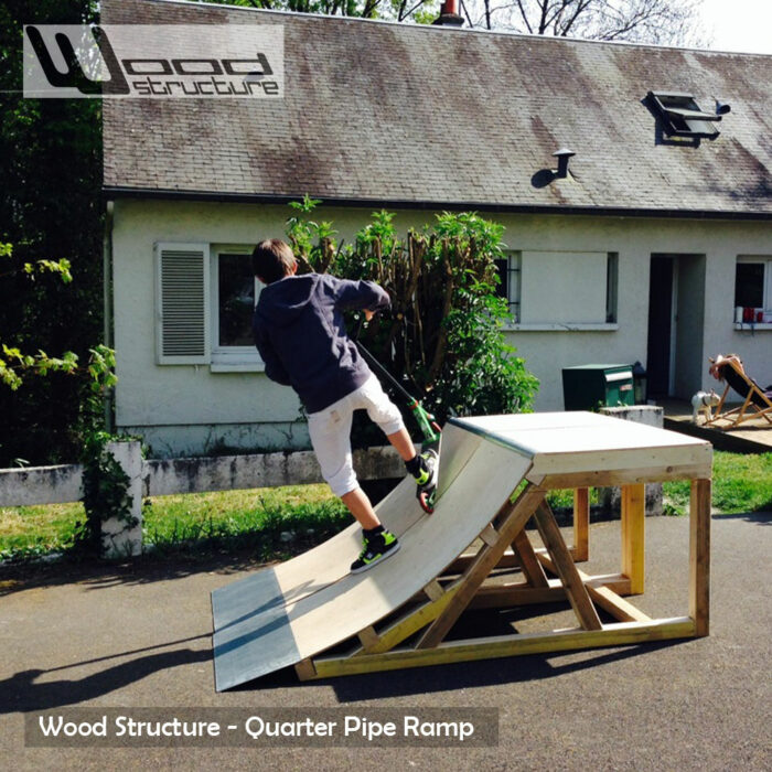 Quarter rampe skate 0.75 - Quarter Rampe roller bmx trottinette - Kit prêt à monter - Wood Structure Skatepark