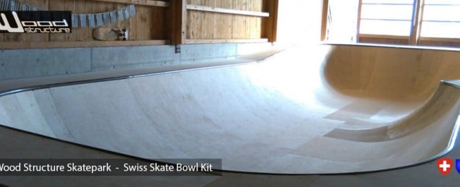 Swiss Skate Bowl kit - Bowl de Skateboard en Kit installé en Suisse par notre client dans son skatepark privé - Wood Structure