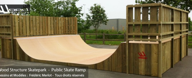 Rampe Skate au Skatepark de Guichen (35) - Par Wood Structure Concepteur et fabricant de Skatepark depuis 1990