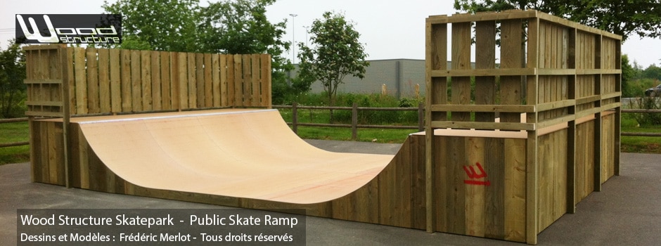 Rampe Skate au Skatepark de Guichen (35) - Par Wood Structure Concepteur et fabricant de Skatepark depuis 1990