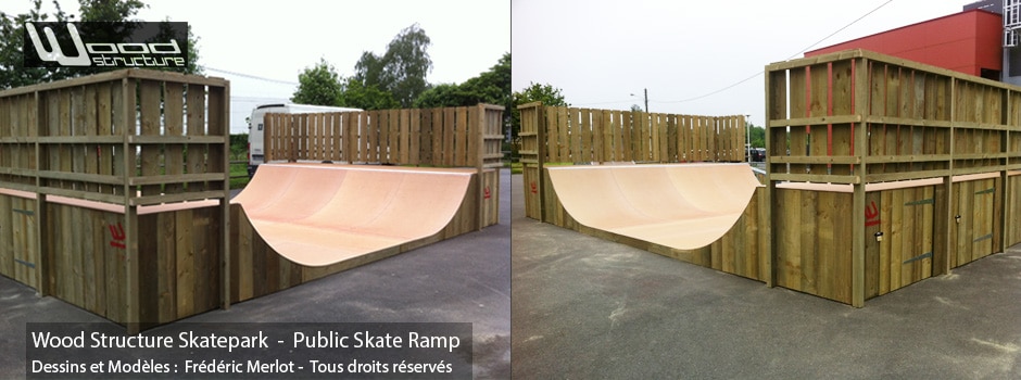 Rampe Skate au Skatepark de Guichen (35) - Par Wood Structure Concepteur et fabricant de Skatepark depuis 1990