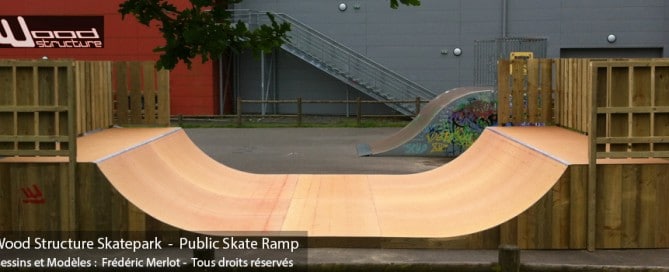 Rampe Skate au Skatepark de Guichen (35) - Par Wood Structure Concepteur et fabricant de Skatepark depuis 1990