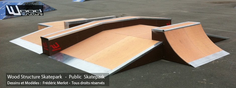 Skatepark de St George d' Oléron | Table Street - Funbox sur-mesure en Skatelite Pro | Installée par Wood Structure | Fabricant de Skatepark depuis 1998