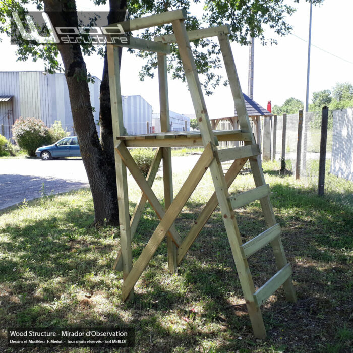 Mirador - Wood Structure - kit mirador avec fourniture et plan - Fabriqué en France par la Sarl MERLOT à RICHELIEU (37) Centre Val de Loire - Mirador de chasse ou autre observation de la nature