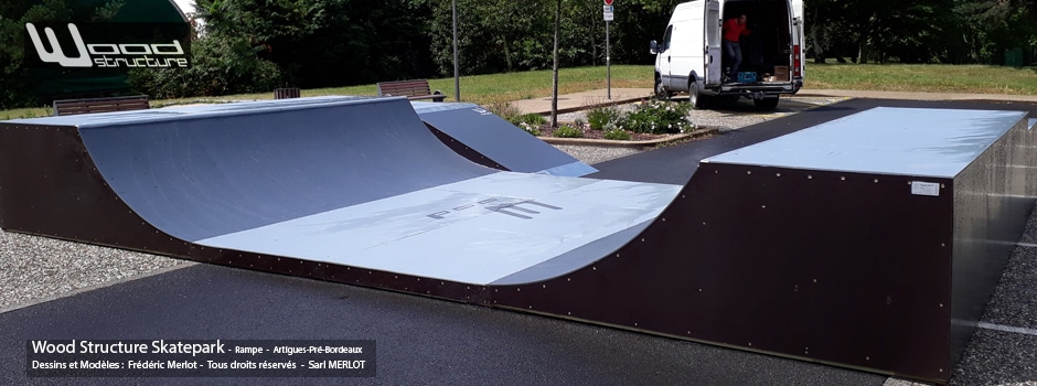 Combo Mini Rampe Skate au skatepark de Artigues-pré-Bordeaux (89) - Par Wood Structure - Concepteur et fabricant de Skatepark depuis 1990