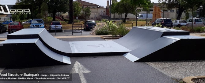 Combo Mini Rampe Skate au skatepark de Artigues-pré-Bordeaux (89) - Par Wood Structure - Concepteur et fabricant de Skatepark depuis 1990