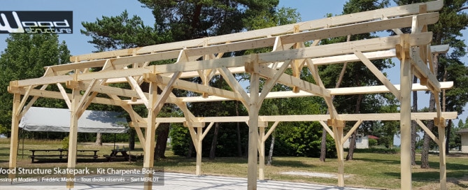 Kit Charpente Bois en Yvelines (78) - Bâtiment - Garage - Abris Voiture - Atelier - Kit Charpente Bois Wood Structure - Fabriqué par la Sarl MERLOT à Richelieu (37) - Région Centre Val de Loire