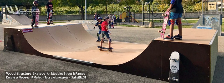 Mini Rampe Skatepark H100L366 Skatelite - Wood Structure - Fabricant de Skatepark depuis 1990