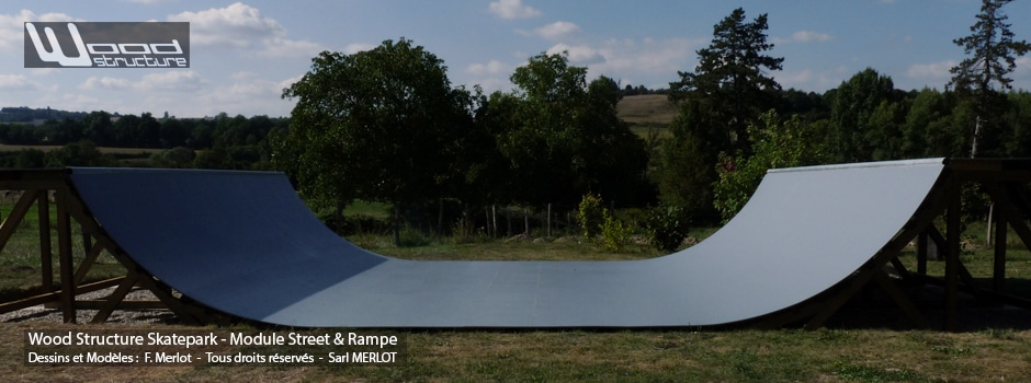Kit Mini Rampe Skate H120L450 Wood Structure - Fabricant de Skatepark depuis 1990
