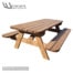 Table de pique-nique L traitée autoclave Classe 3 - Fabriquée en France par la Sarl Merlot & Wood Structure - Table picnic en Sapin du nord - Livrée en kit avec fourniture et plan de montage