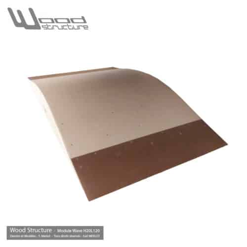 Wave Skate Rampe H20L120 - Module Skate - Quarter Rampe roller bmx trottinette - Kit prêt à monter - Wood Structure - Fabricant de Skatepark depuis 1990