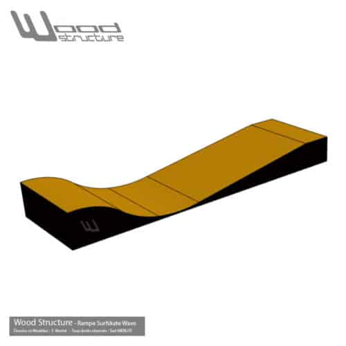 Wave Rampe Carver Surfskate H90L240 Rampe Surfskate - Kit prêt à monter - Wood Structure - Fabricant de Skatepark depuis 1990