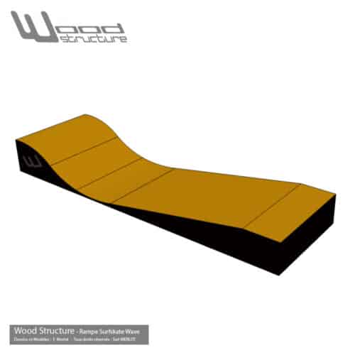 Wave Rampe Carver Surfskate H90L240 Rampe Surfskate - Kit prêt à monter - Wood Structure - Fabricant de Skatepark depuis 1990