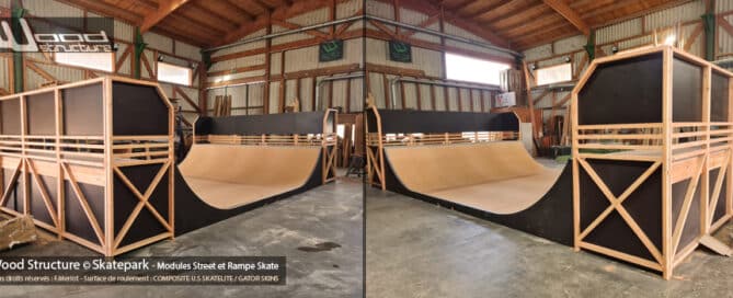 Skatepark de Val Thorens (73) - Savoie - Auvergne-Rhône-Alpes - Mini Rampe Pro Public H100L488 - Fabriqué par Wood Structure et la Sarl MERLOT Richelieu (37) - Concepteur et fabricant de Skatepark depuis 1990