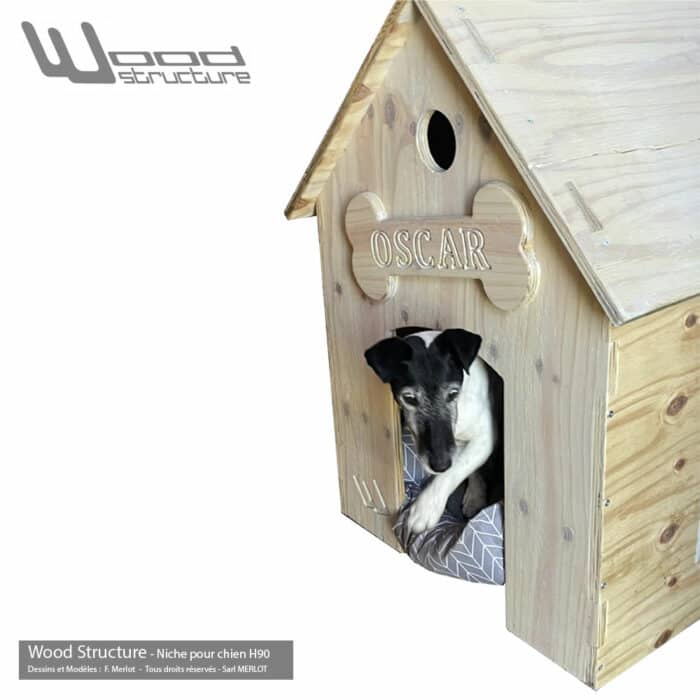 Niche pour chien H90 - Kit prêt à monter - Wood Structure - Fabricant de mobilier bois depuis 1990