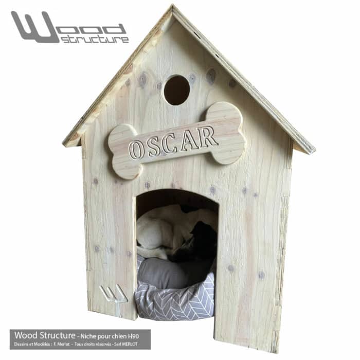 Niche pour chien H90 - Kit prêt à monter - Wood Structure - Fabricant de mobilier bois depuis 1990