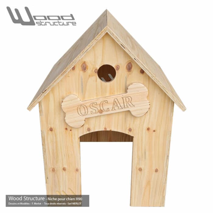 Niche pour chien H90 - Kit prêt à monter - Wood Structure - Fabricant de mobilier bois depuis 1990