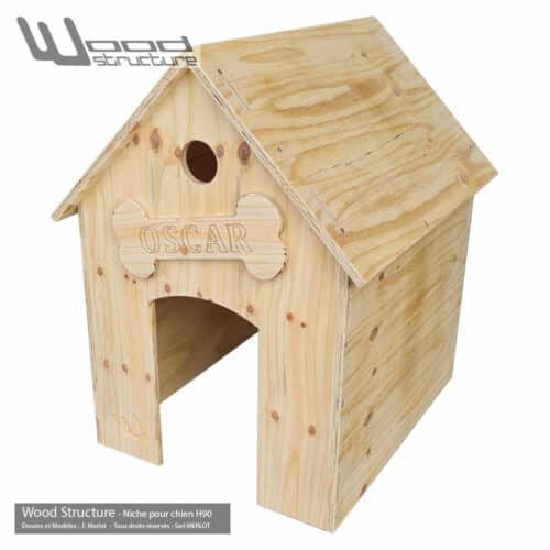 Niche pour chien H90 - Kit prêt à monter - Wood Structure - Fabricant de mobilier bois depuis 1990