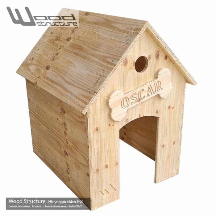 Niche pour chien H90 - Kit prêt à monter - Wood Structure - Fabricant de mobilier bois depuis 1990