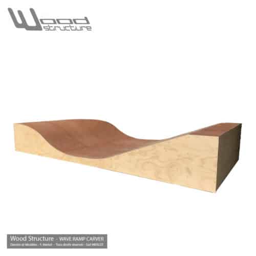 Wave Ramp Carver -Kit Rampe Surf Skate H90L240 Rampe Surfskate - Kit prêt à monter - Wood Structure - Fabricant de Skatepark depuis 1990