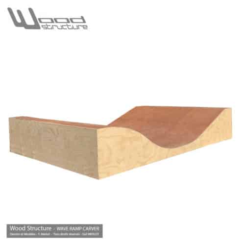 Wave Ramp Carver -Kit Rampe Surf Skate H90L240 Rampe Surfskate - Kit prêt à monter - Wood Structure - Fabricant de Skatepark depuis 1990