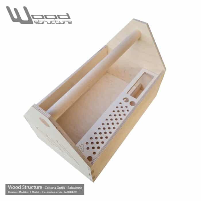 Caisse à outils - Baladeuse Charpentier Bois - Panier de rangement d'outils - Wood Structure Mobilier