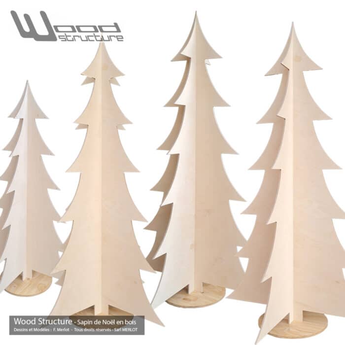 Sapin de Noël en bois - Décoration de Noël en bois - Elément décoratif en bois - Fabriqué en France - Val de Loire par Wood Structure Mobilier