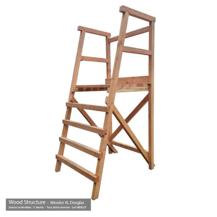 Mirador Douglas - Wood Structure - kit mirador avec fourniture et plan - Fabriqué en France par la Sarl MERLOT à RICHELIEU (37) Centre Val de Loire - Mirador de chasse ou autre observation de la nature