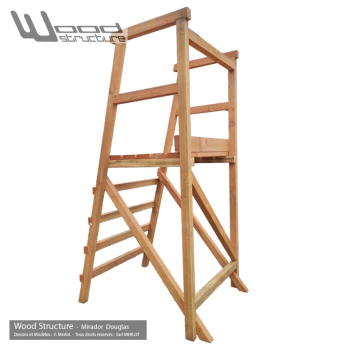 Mirador Douglas - Wood Structure - kit mirador avec fourniture et plan - Fabriqué en France par la Sarl MERLOT à RICHELIEU (37) Centre Val de Loire - Mirador de chasse ou autre observation de la nature