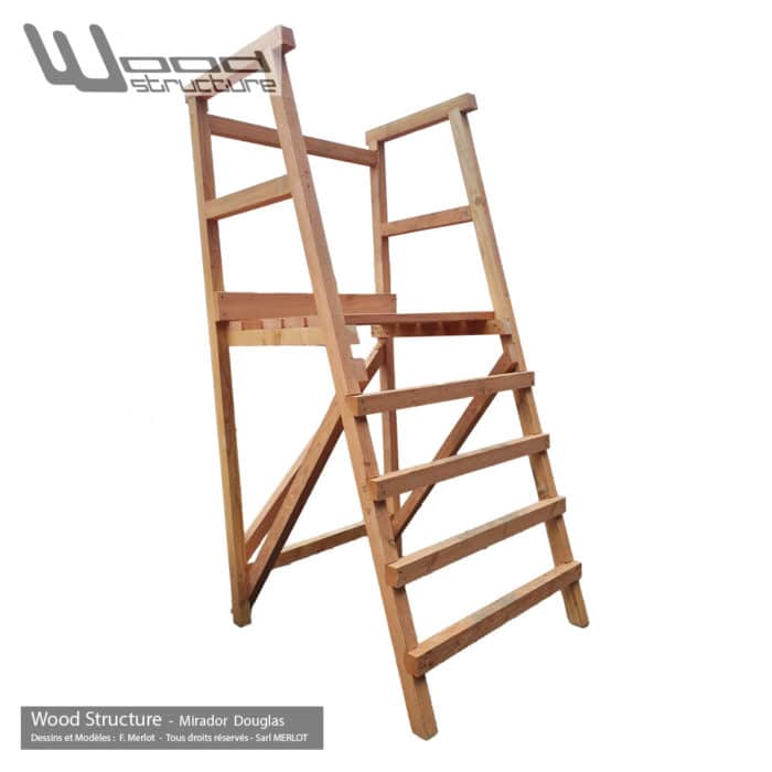 Mirador Douglas - Wood Structure - kit mirador avec fourniture et plan - Fabriqué en France par la Sarl MERLOT à RICHELIEU (37) Centre Val de Loire - Mirador de chasse ou autre observation de la nature