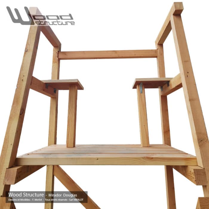 Mirador Douglas - Wood Structure - kit mirador avec fourniture et plan - Fabriqué en France par la Sarl MERLOT à RICHELIEU (37) Centre Val de Loire - Mirador de chasse ou autre observation de la nature