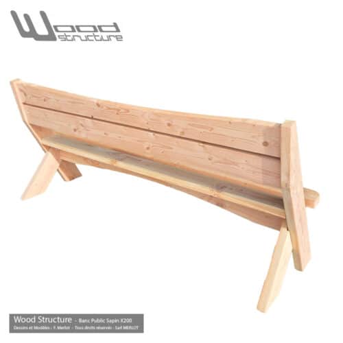 Banc Public en Sapin Douglas X200 - Salon de Jardin - Mobilier bois - Banc Public Douglas - Fabriqué en France par la Sarl Merlot & Wood Structure - Richelieu - France