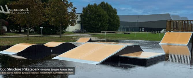 Modules de Skatepark à Chaingy (45) Loiret - Région Centre-Val de Loire - Orléans - Terres du Val de Loire - Fabriquée par Wood Structure et la Sarl MERLOT Richelieu (37) Concepteur et fabricant de Skatepark depuis 1990
